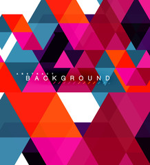 Multicolored triangles abstract background, mosaic tiles concept