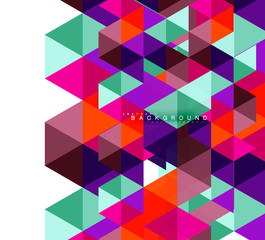 Multicolored triangles abstract background, mosaic tiles concept