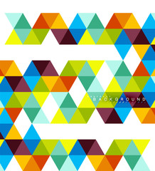 Multicolored triangles abstract background, mosaic tiles concept