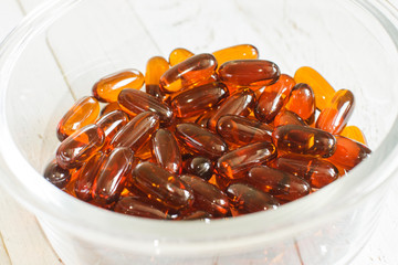 dietary supplements - lecithin. Capsule of lecithin. A sharp mind,a healthy liver.