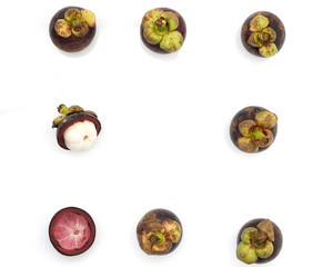 fruits mangosteen on white background