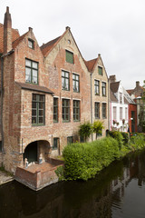 Fototapeta na wymiar Bruges Canalside Buildings