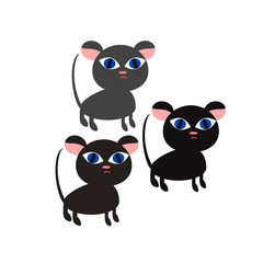 Cute newborn kittens - stylized illustration isolated