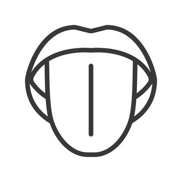 recommend clip art: open mouth with tongue, simple outline icon