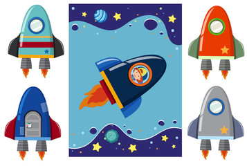 A set of space rocket