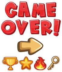 Game over element and icon