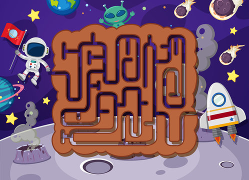 Maze puzzle in space