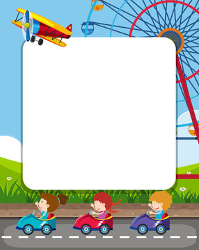 Template frame with amsuement park theme