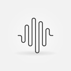 Sound wave vector icon in thin line style