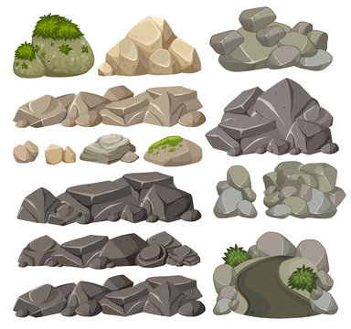 Set of different rocks