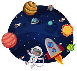 Fototapeta premium Astronaut in space template