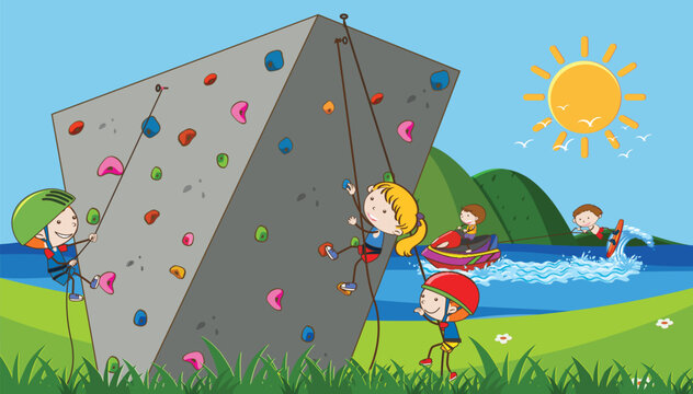 Children doing extreme sports