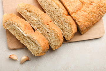 Traditional Italian ciabatta