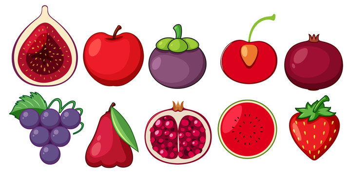 A set of fresh fruits