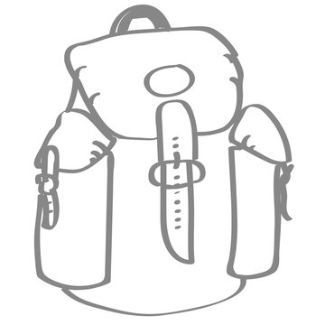 Handgezeichneter Rucksack in grau