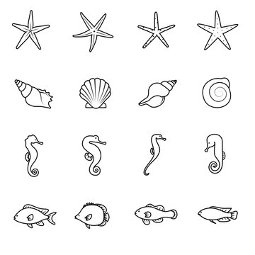 Ocean animal set