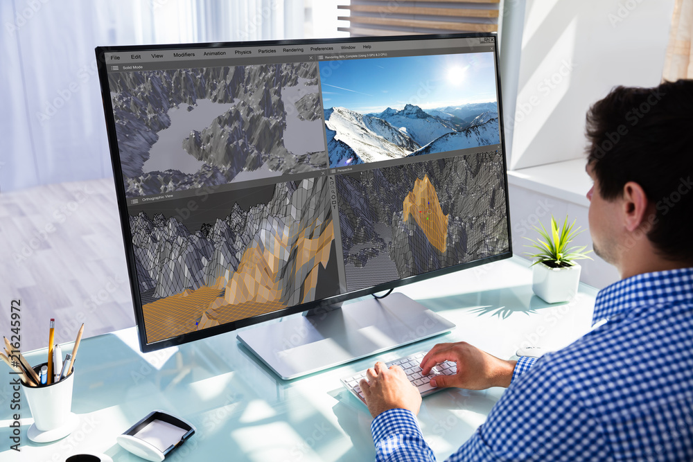 Poster creative designer using 3d software