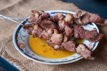 sate klatak goat or mutton satay dish