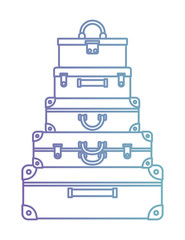 suitcases bags pile isolated icon vector illustration design