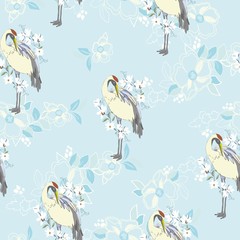 crane, pattern, vector, illustration