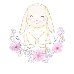 Cute bunny girl with crown. Dream Big Princess