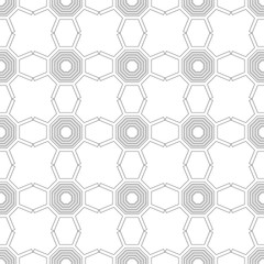 Black and white geometric seamless pattern for coloring book, page. Abstract background for cover, wallpaper, decor.