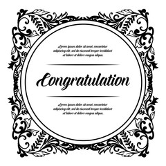 Collection congratulation floral design hand draw vector illustration