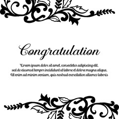 Collection congratulation floral design hand draw vector illustration