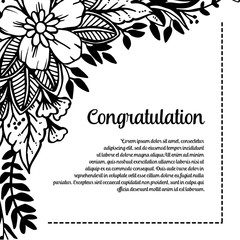 Floral design congratulation template design vector illustration