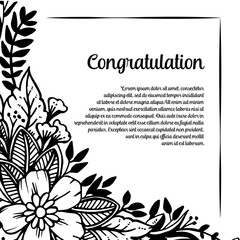 Floral design congratulation template design vector illustration