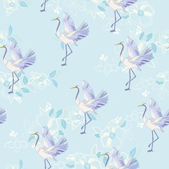 crane, pattern, vector, illustration