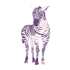 Fototapeta na wymiar Logo with the head of a zebra. Flat zebra portrait for card, placard, invitation, book, poster, note book, sketch book.