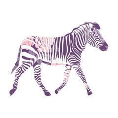 Fototapeta na wymiar Logo with the head of a zebra. Flat zebra portrait for card, placard, invitation, book, poster, note book, sketch book.