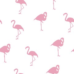 Vector seamless pattern with flamingo