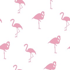 Obraz premium Vector seamless pattern with flamingo