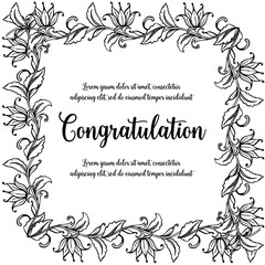 Vintage floral design congratulation collection vector illustration