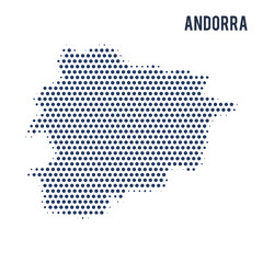 Fototapeta na wymiar Dotted map of Andorra isolated on white background.