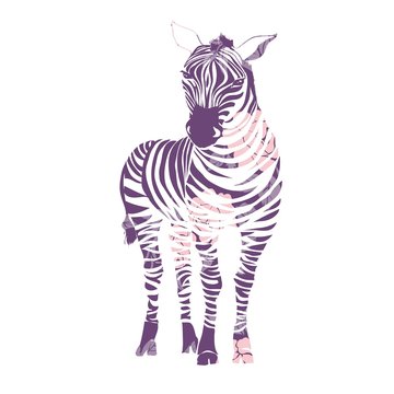 Logo with the head of a zebra. Flat zebra portrait for card, placard, invitation, book, poster, note book, sketch book.