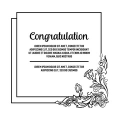 Collection of floral congratulation design art vector illustration