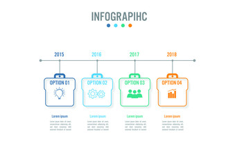 Business infographic template with 4 options, Abstract elements diagram or processes and business flat icon, Vector business template for presentation.Creative concept for infographic.