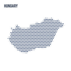 Obraz premium Dotted map of Hungary isolated on white background.