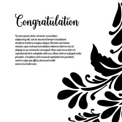 Collection of floral congratulation design art vector illustration