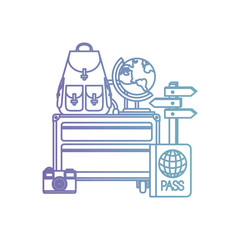 travel vacations set icons vector illustration design