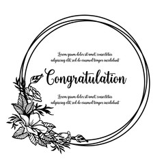Congratulation card floral design art vector illustration