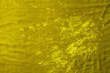 top view of yellow velvet textile as background