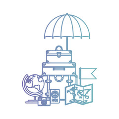 travel vacations set icons vector illustration design