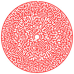 Maze circle. Labyrinth. Maze symbol. Isolated on white background
