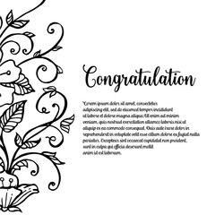 Fototapeta premium Flower art congratulation template design vector illustration