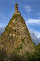 Fototapeta premium Chapel of St Michel-dAiguilhe in the city of Le Puy-en-Velay - France