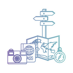 travel vacations set icons vector illustration design